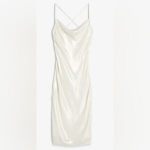 Elegant White Satin Dress